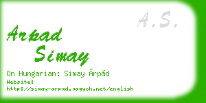 arpad simay business card